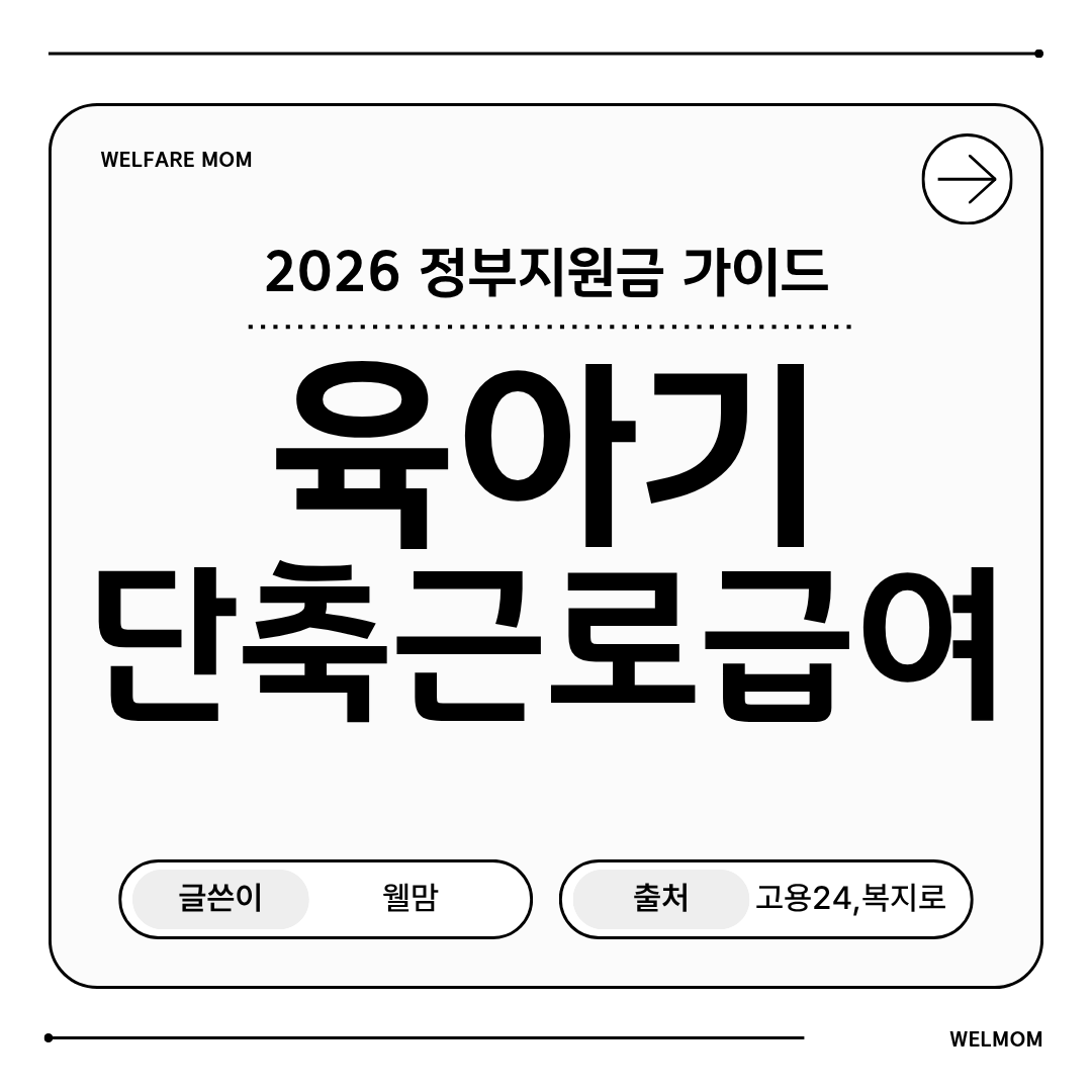 2026 육아기 근로시간 단축 급여 신청 가이드